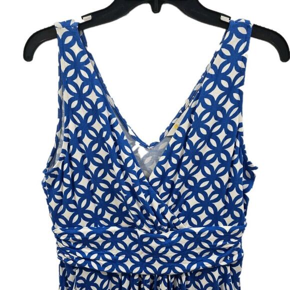 Boden Blue Floral Viscose Sleevess Mini Dress Vacation Summer Size 8 - Picture 3 of 10